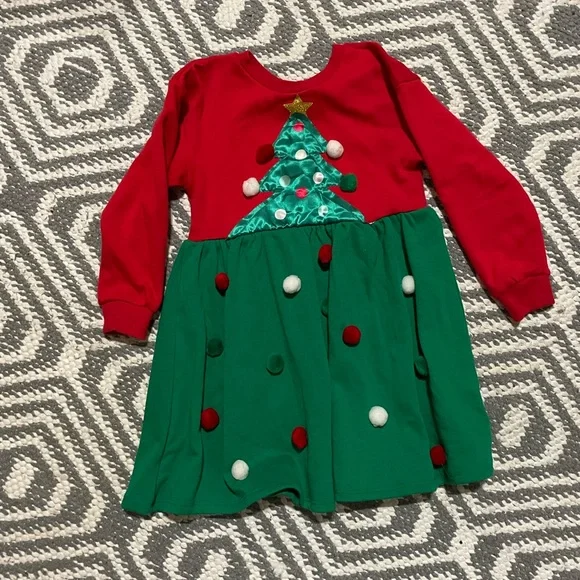 white christmas dresses Clara's Christmas Ruffle Twirl Dress 5/6 main image 1